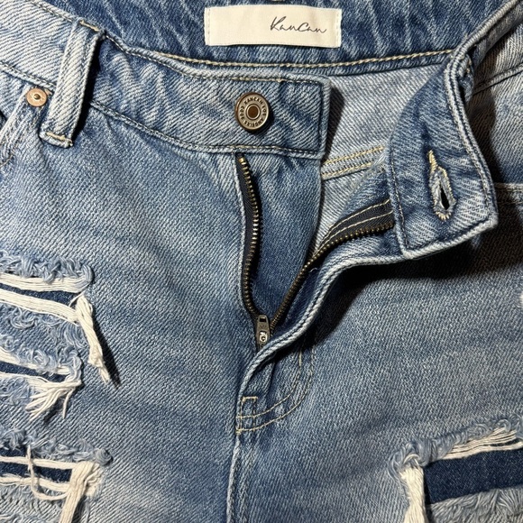 KanCan Ella High Rise Patched & Fray Hem Mom Shorts Size 27 - Picture 9 of 15